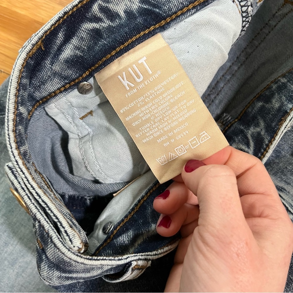 Kut from the Kloth High Rise Sienna Straight Leg Jeans in Stone Wash Denim NWOT - Picture 9 of 16